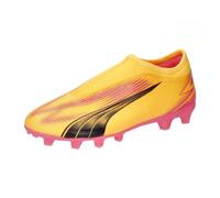 Puma Unisex Youth Ultra Match Ll Fg/Ag Jr Soccer Shoes, Sun Stream-Puma Black-Sunset Glow, 3 UK