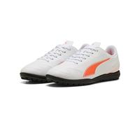 PUMA Vitoria II TT JR Soccer Shoe, White-Glowing RED, 4.5 UK
