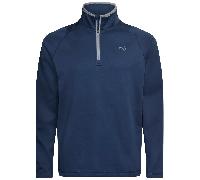 PUMA WAFFLE FLEECE 1/4 ZIP JUMPER - DEEP NAVY - M