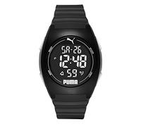 PUMA Watch for Unisex PUMA 4, Digital movement, 44mm Black Polyurethane case with a Polyurethane strap, P6015