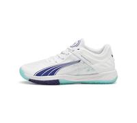 PUMA Women's Accelerate Turbo W+ Indoor Court Shoe, White-Electric Peppermint, 4.5 UK