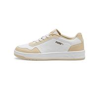 Puma Women Court Classy Sneakers, Puma White-Cashew-Puma Gold, 6.5 UK