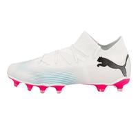 Puma Women Future 7 Match Fg/Ag Wn'S Soccer Shoes, Puma White-Puma Black-Poison Pink, 4.5 UK