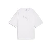 Puma Women T-Shirt Ess Graphics Leo Luxe Bedazzled Oversized Tee 634566
