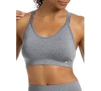 PUMA Women's 2 Pack Seamless Sports Bra, Frosted Dew/Heather Grey, L
