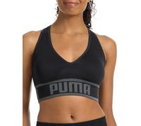 PUMA Women's 2 Pack Seamless Sports Bra, Opaque, Black/Heather Grey, M