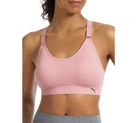 PUMA Women's 2 Pack Seamless Sports Bra Silver Pink/Heather Grey Medium