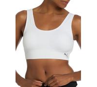 PUMA Women's 2 Pack Seamless Sports Bra, White/Light Heather Grey, L