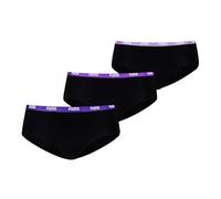 PUMA Women's 503007001 Hipster Panties, Black/Purple, L