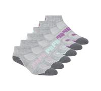 PUMA Women's 6 Pack Quarter Crew Socks Running, Grey/Purple/Blue, 8-10 UK