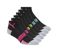 PUMA Women's 6 Pack Quarter Crew Socks6? ?? ??6 ?????6 ????????pacote Com Pares De Meias????? ???? ??? athletic socks, Black, M UK