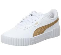 PUMA Women's Carina 3.0 Aqua Metallics Sneaker, White-Light Sand Gold, 8 UK