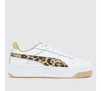 PUMA Women's Carina Street Trainers in White & Brown, Leopard Print, Leather, Size: 3 UK 3 (EU 35½)
