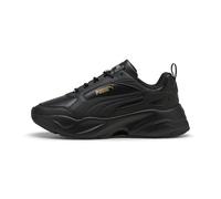 PUMA Women's Cassia 2.0 Sneaker, Black-Black-Gold, 5.5 UK