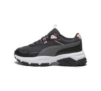 PUMA Women's Cassia VIA Sneaker, Dark Coal-Cool Dark Gray Black-Peach Smoothie, 8.5 UK