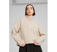 Puma Women's Classics Winterized Half-Zip - Off White, White, Size M, Women White