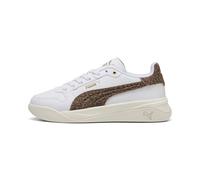 Puma Womens Court Bae Feline Shoes, Puma White-Soft Taupe-Puma Gold, 10.5