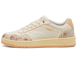 PUMA Women's Court Classy Crafted Flowers Sneaker, Warm White-Almost Apricot, 6 UK