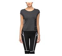 PUMA Women's Dancer Drapey T-Shirt - Black Heather/Stripe, X-Small