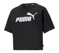 PUMA Womens Ess Cropped Logo Tee Crop Top, Black, S EU