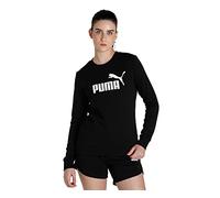 PUMA Women's ESS Logo Crew TR Sweat, Black, M