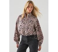 Puma Womens Essential Graphic Animal Relaxed Woven Half-Zip, Beige, Size L, Women Beige