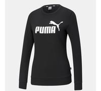 Puma Womens Essential Logo Crew Neck Sweatshirt in Black Cotton - Size Medium