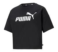 PUMA Women's Essentials Cropped Logo Tee, Puma Black, Small
