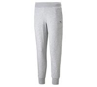 PUMA Women's Essentials Fleece Sweatpants, Light Gray Heather Black, Large