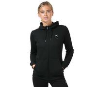 Puma Womens Essentials FZ Hooded Sweatshirt in Black Cotton - Size 10 UK