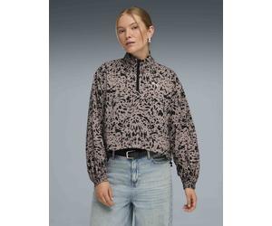 PUMA Women's Essentials Graphic Relaxed Printed Woven Half-Zip - Sandstone - Brown - Size: Large