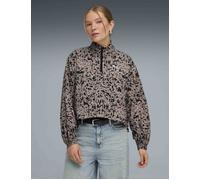 PUMA Women's Essentials Graphic Relaxed Printed Woven Half-Zip - Sandstone - XS - Brown