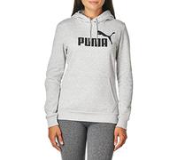 PUMA Women's Essentials Logo Fleece Hoodie Sweatshirt, Light Gray Heather, Medium