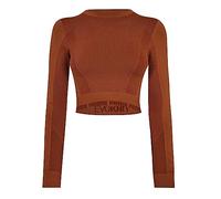 PUMA Womens Evoknit Seamless Long Sleeve Crop Top Mocha Bisque M