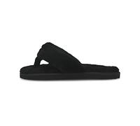 Puma - Womens Fluff Flip Slippers, Color Puma Black/Puma Team Gold, Size: 4.5 UK