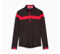PUMA Women's Golf Lightweight Quarter-Zip, Black/Strong Red, size 2XL