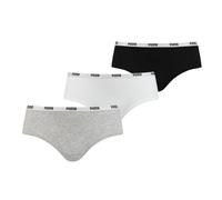 PUMA Women's Hipster Panties (3-Pack), White/Grey/Black, L