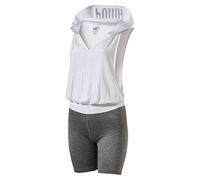 Puma Women's Jumpsuit EN Pointe Q2 Jumpsuit, White Medium Gray Heather, L