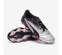 PUMA King Pro FG/AG Football Boots Women, Silver/Black/Sun Struck, size 4.5