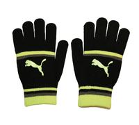 Puma Womens/Ladies Striped Gloves - Black/Hi-Vis Yellow - Black/Hi-Vis Yellow - S