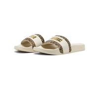 PUMA Women's Leadcat 2.0 Animal Flair Slide Sandal, Alpine Snow Gold, 7 UK