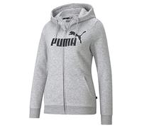 PUMA Women's Logo Full-zip Hoodie Fl Sweat, Light Gray Heather, XS UK