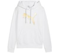 Puma Womens Metallic Overhead Tech Fleece Hoodie in White-Metallic - Size 14 UK