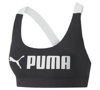 PUMA Women's Mid Impact Puma Fit Bra Underwear Top, Puma Black, L