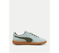 (Blue, 4 (Adults')) Puma Palermo Leather Peaceful Blue/Loden Green Trainers