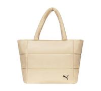 PUMA Women's Plush Soft Nylon Tote with Padded Straps, Zip Closure & Metal Logo Plaque, Granola, One Size