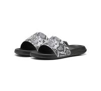 PUMA Women's Popcat 20 Snake Chic Slide Sandal, Black Silver, 6 UK