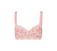 PUMA Women's Printed Padded Top Sports Bra, Coral, L