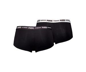Puma Women's Puma Iconic Women's Mini Short (2 Pack) Hipster Panties Not Applicable, Black, X-Small