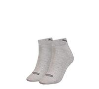 Puma 100000963 UK 2.5-5 Womens Quarter Socks (2 Pair Pack) Grey Melange